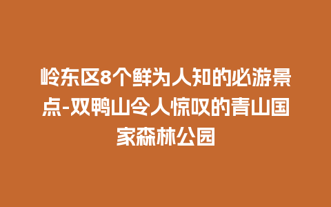 岭东区8个鲜为人知的必游景点-双鸭山令人惊叹的青山国家森林公园