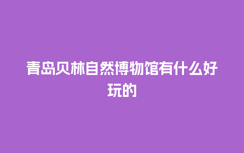 青岛贝林自然博物馆有什么好玩的