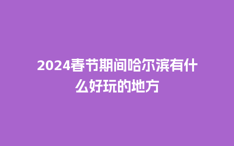 2024春节期间哈尔滨有什么好玩的地方