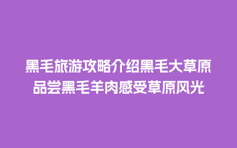 黑毛旅游攻略介绍黑毛大草原品尝黑毛羊肉感受草原风光